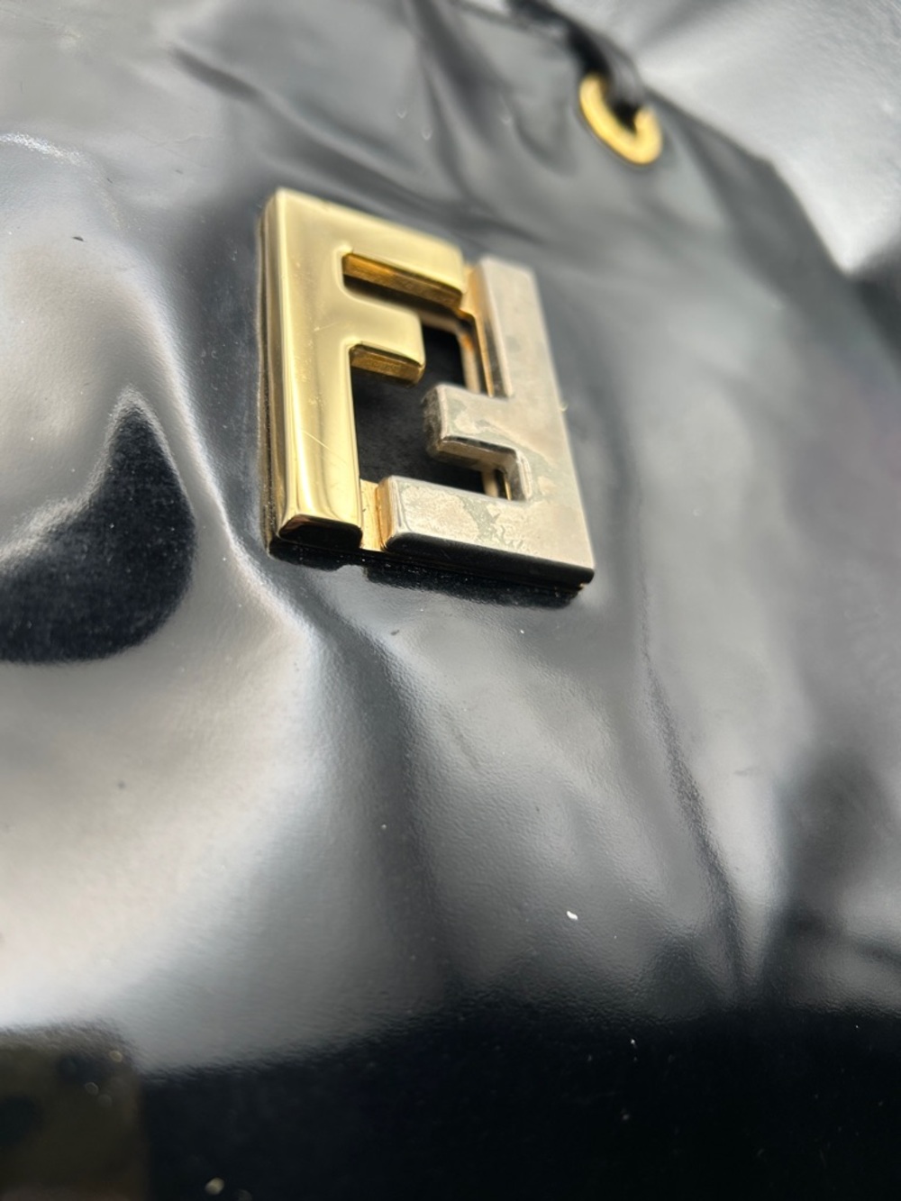Fendi Black Patent Tote Bag with pouch - Picture 10 of 17